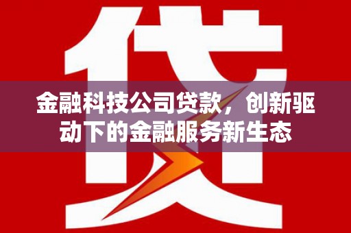 鱼台金融科技公司贷款，创新驱动下的金融服务新生态