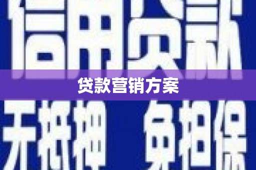 鱼台贷款营销方案