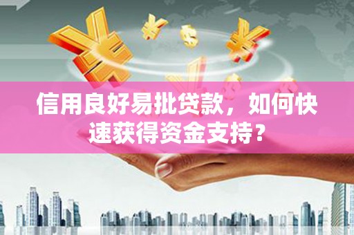 鱼台信用良好易批贷款，如何快速获得资金支持？