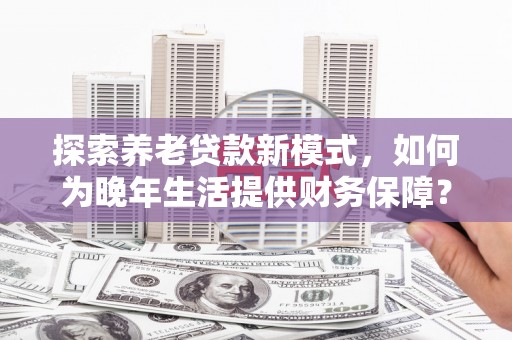 鱼台探索养老贷款新模式，如何为晚年生活提供财务保障？