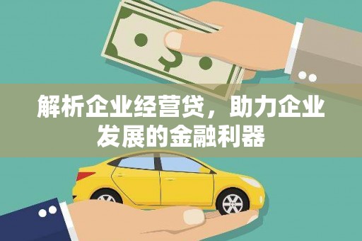 鱼台解析企业经营贷，助力企业发展的金融利器