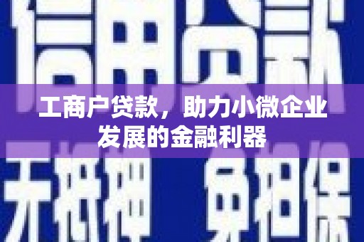 鱼台工商户贷款，助力小微企业发展的金融利器