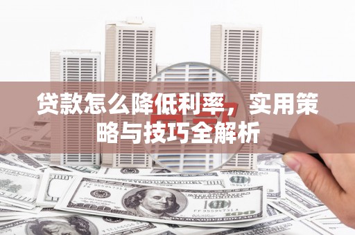 鱼台贷款怎么降低利率，实用策略与技巧全解析