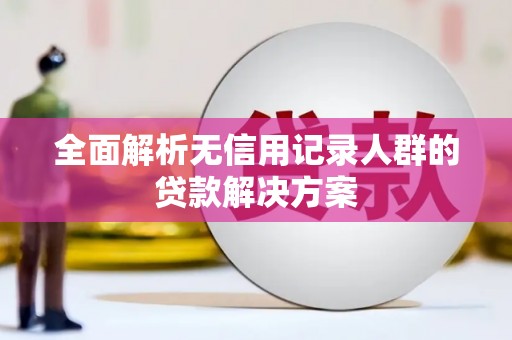 鱼台全面解析无信用记录人群的贷款解决方案